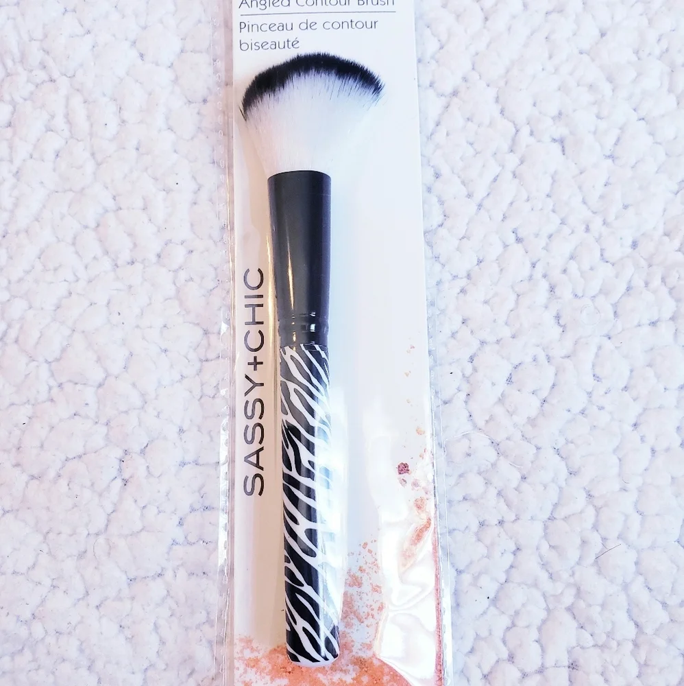 5 Piece Zebra Print Brush Set w Clear Case. NWT.
